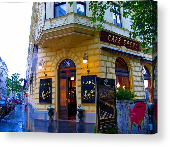 Cafe Sperl. Vienna Acrylic Print featuring the photograph Cafe Sperl Vienna by Jim McCullaugh
