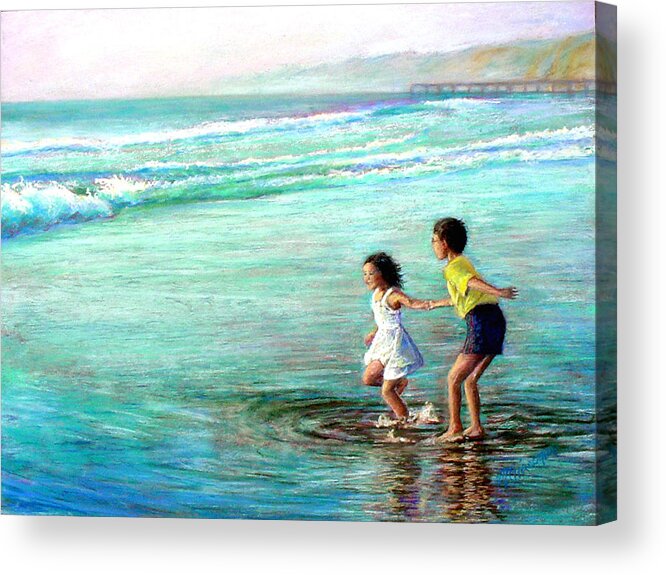 Children Acrylic Print featuring the painting California Dream by Mary Giacomini