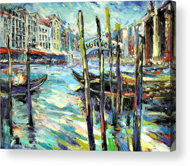 Venice Acrylic Print featuring the painting Canale Grande 1 by Zofia Kijak