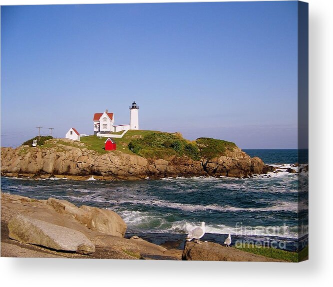 Nubble Lighthouse Acrylic Print featuring the photograph Maine Lighthouse by Eunice Miller
