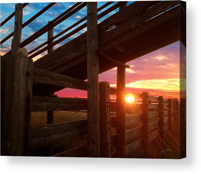 Cattle Pens Acrylic Print featuring the photograph Cattle Pens by Rod Seel