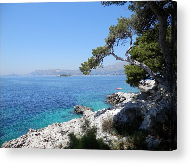 Seaside Acrylic Print featuring the photograph Cavtat 1 by Pema Hou