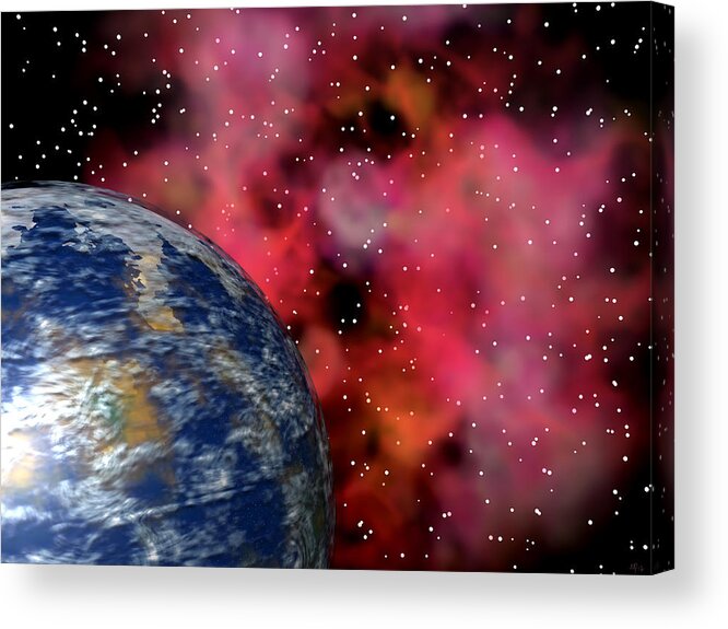 Space Acrylic Print featuring the digital art Celestial Dragon by Michele Wilson