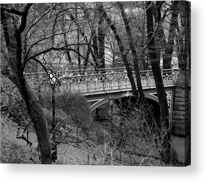 Central Park Acrylic Print featuring the photograph Central Park 2.1 Black and White by Chris Thomas
