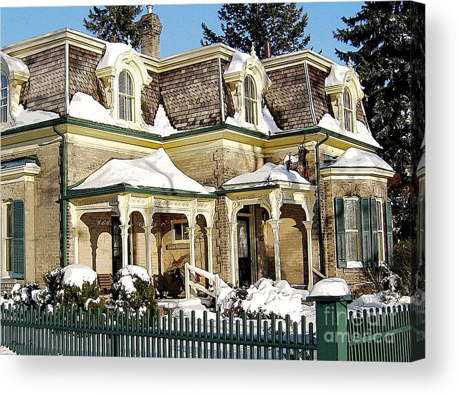 House Acrylic Print featuring the photograph Century Home in Winter by Nina Silver