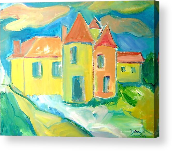 Landscape Acrylic Print featuring the painting Chateau by Brenda Ruark