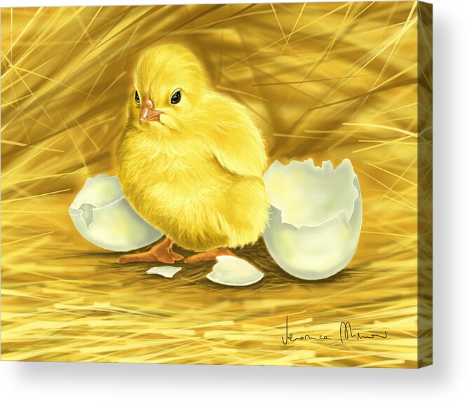 Chick Acrylic Print featuring the painting Chick by Veronica Minozzi