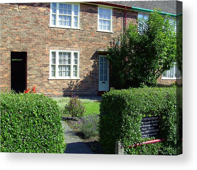 Beatles Acrylic Print featuring the photograph Childhood home of Paul McCartney Liverpool UK by Steve Kearns