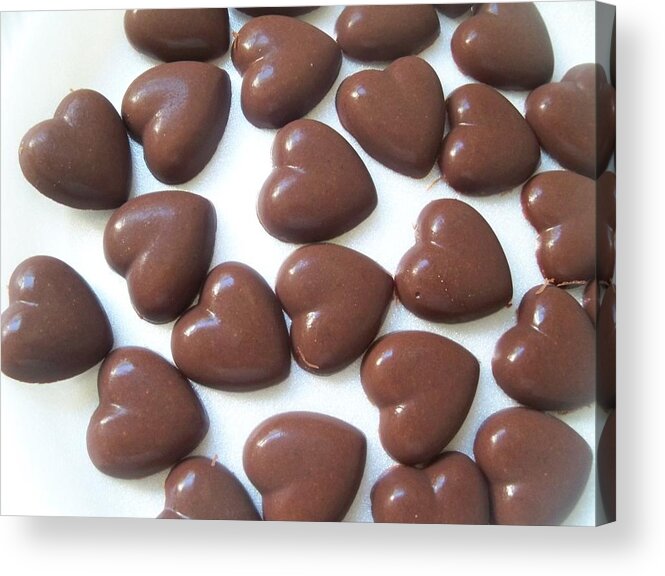 Candy Acrylic Print featuring the photograph Chocolate Hearts by Anita Parker