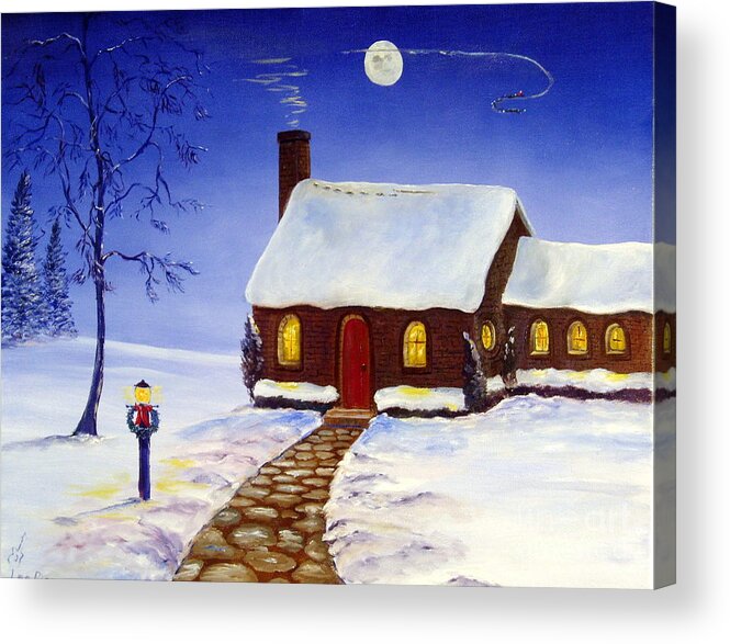 Winter Painting Acrylic Print featuring the painting Christmas Eve by Lee Piper