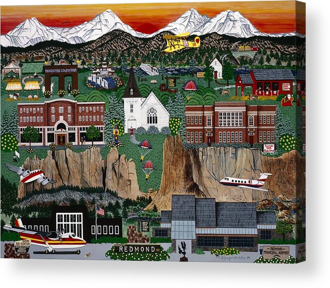 City Acrylic Print featuring the painting City of Redmond by Jennifer Lake