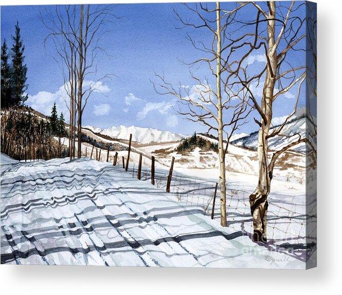 Ski Colorado Acrylic Print featuring the painting Clear Blue Silence by Barbara Jewell
