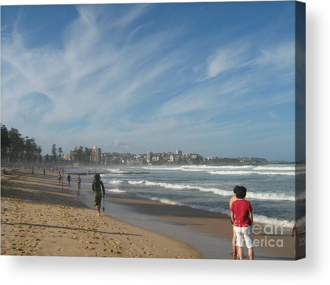 Beach Acrylic Print featuring the photograph Clouds over Manly Beach by Leanne Seymour