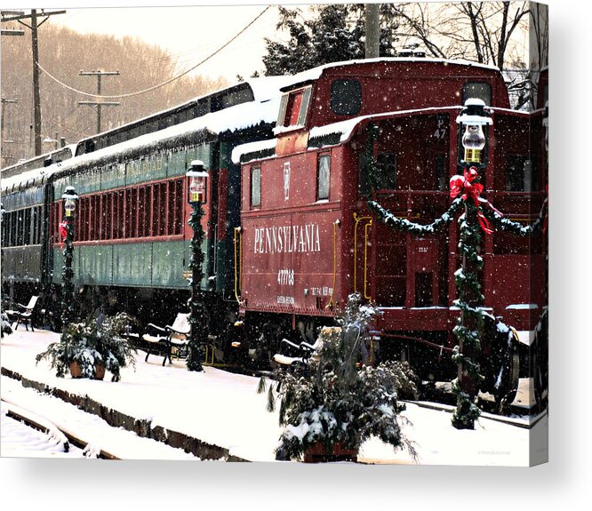 Colebrookdale Railroad Acrylic Print featuring the photograph Colebrookdale Railroad in Winter by Dark Whimsy