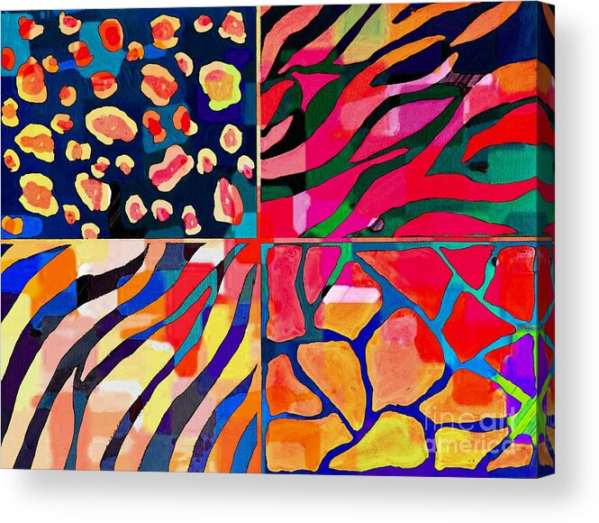 Colorful Animal Prints Acrylic Print featuring the painting Colorful Animal Prints by Barbara A Griffin