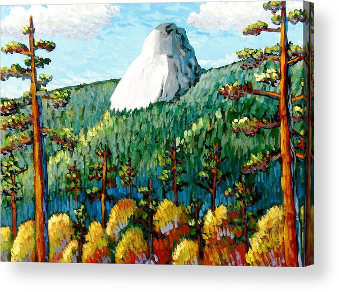 Colorful Landscape Acrylic Print featuring the painting Colorful View of Idyllwild California by Gerry High