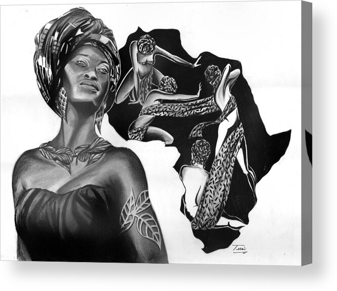 Africa Acrylic Print featuring the drawing Composure by Terri Meredith