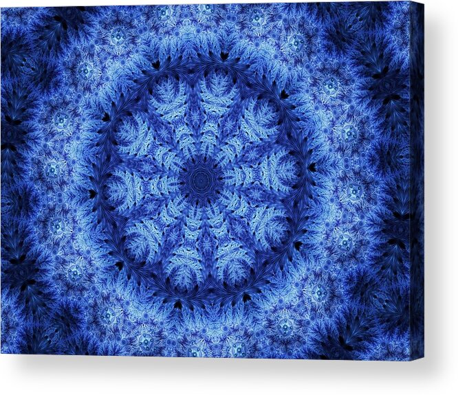 Snowflake Acrylic Print featuring the digital art Cool Down Series #1 Snowflake by Lilia S