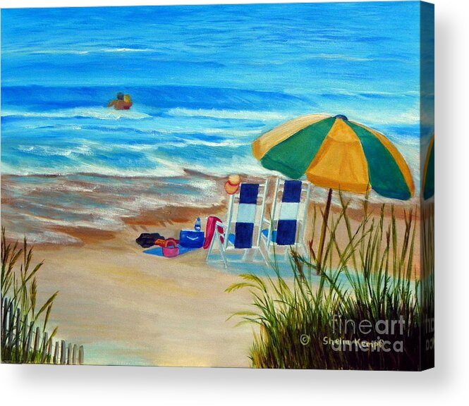Canvas Prints Acrylic Print featuring the painting Cooling Off by Shelia Kempf