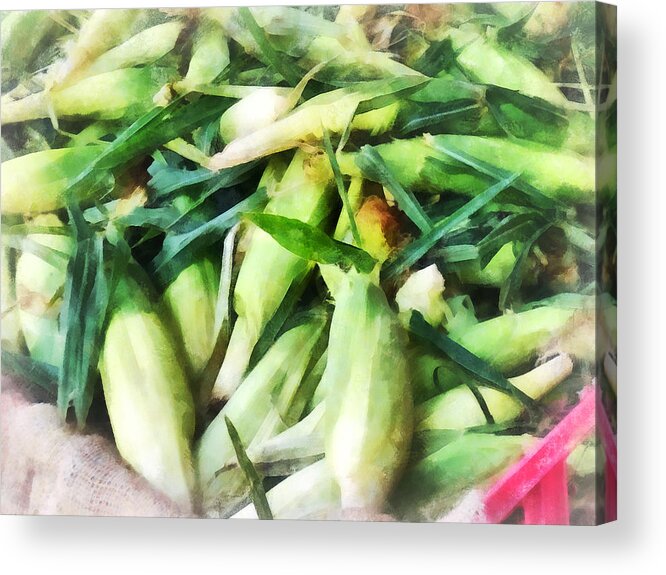 Corn Acrylic Print featuring the photograph Corn For Sale by Susan Savad