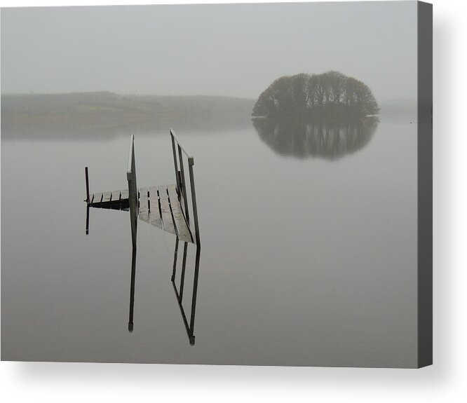 Irish Mist Acrylic Print featuring the photograph Crannog at Lake Knockalough by James Truett