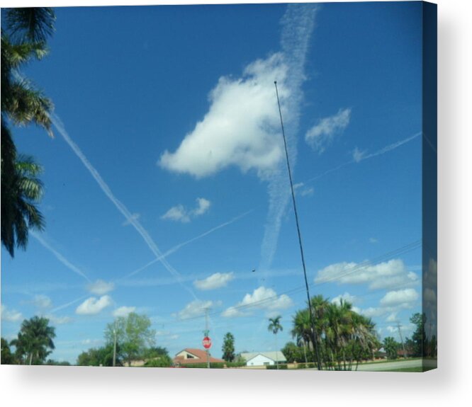 Sky Acrylic Print featuring the photograph Crossed Works by Val Oconnor