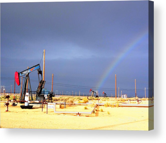 Cymric Field Acrylic Print featuring the photograph Cymric Field Rainbow by Lanita Williams