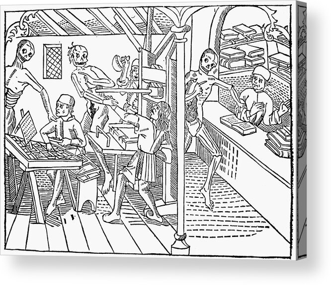 1499 Acrylic Print featuring the painting Death And The Printers by Granger