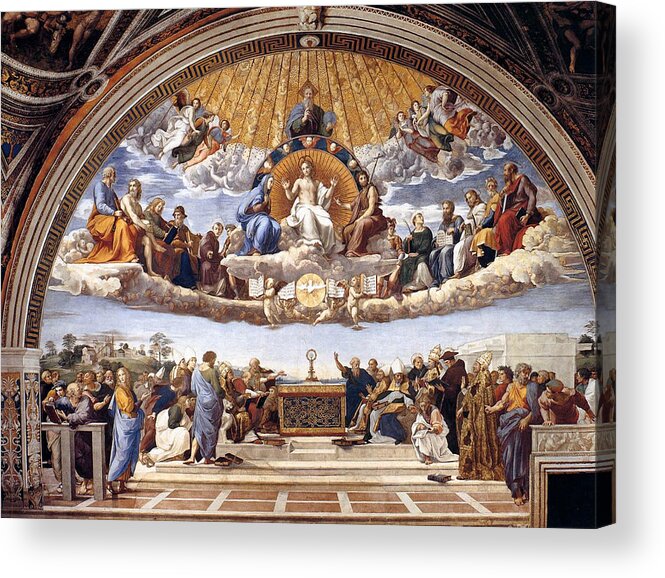 Vatican Acrylic Print featuring the painting Disputation of the Eucharist by Raphael