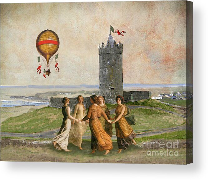 Landscape Acrylic Print featuring the digital art Doonagore Maidens by Maureen Tillman