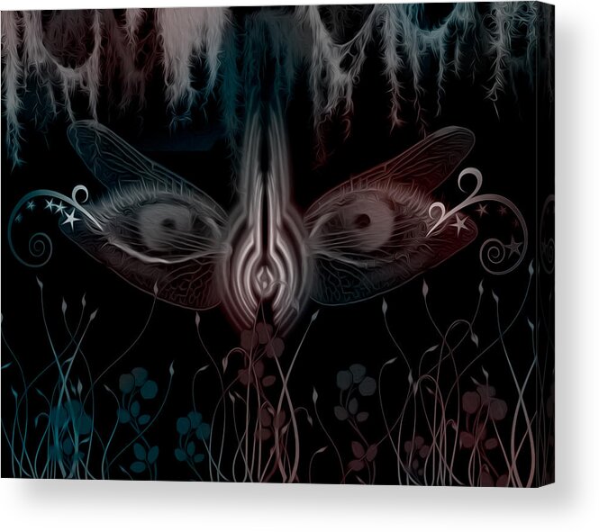 Flowers Acrylic Print featuring the digital art Dragonfly Eyes Series 3 by Teri Schuster
