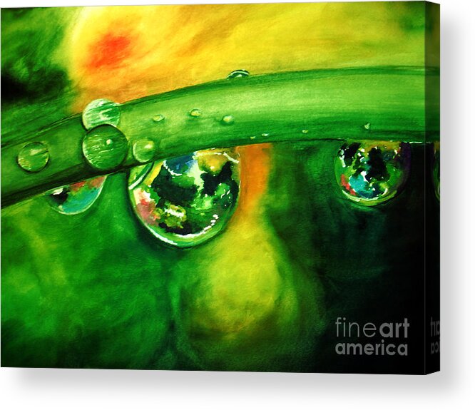 Water Drops Acrylic Print featuring the painting Droplets by Allison Ashton