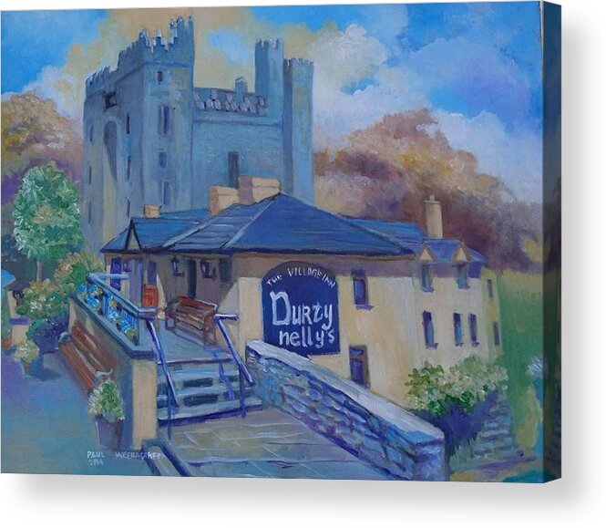 Durty Nellies Acrylic Print featuring the painting Durty Nellys And Bunratty Castle Co Clare Ireland by Paul Weerasekera