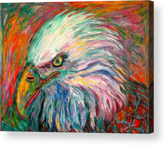 Abstract Eagle Acrylic Print featuring the painting Eagle Fire by Kendall Kessler