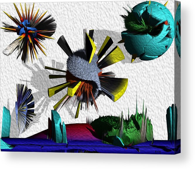 Spikes Acrylic Print featuring the digital art Corona Virus by Robert Margetts