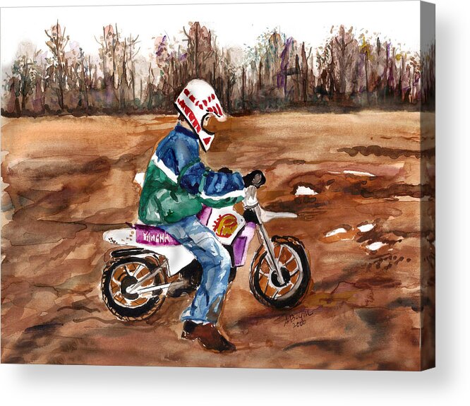Yamaha Acrylic Print featuring the painting Easy Rider by Clara Sue Beym