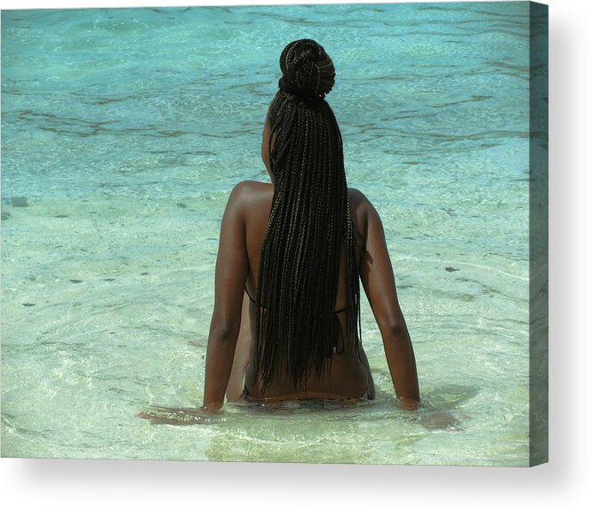 Photography Acrylic Print featuring the photograph Ebony Queen on Beach by RobLew Photography