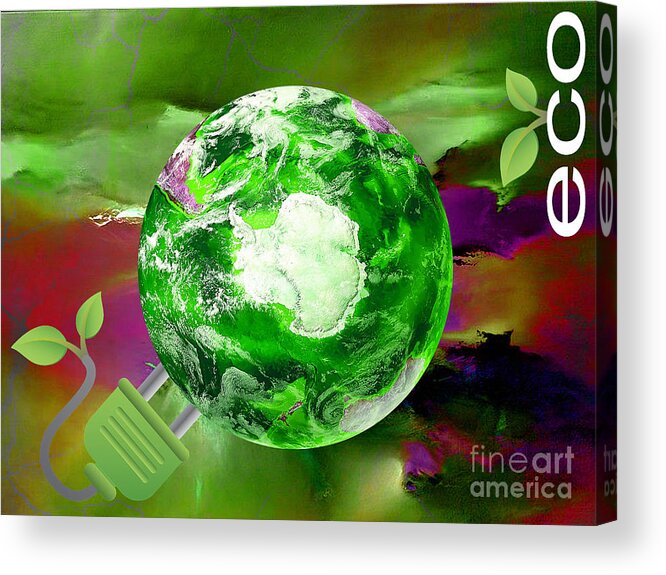 Eco Acrylic Print featuring the mixed media eco Friendly by Marvin Blaine