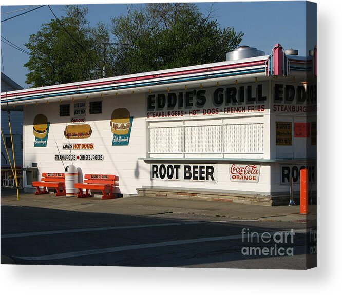 Eddie's Grill Acrylic Print featuring the photograph Eddie's Grill by Michael Krek