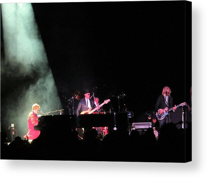 Elton John Acrylic Print featuring the photograph Elton And Band by Aaron Martens
