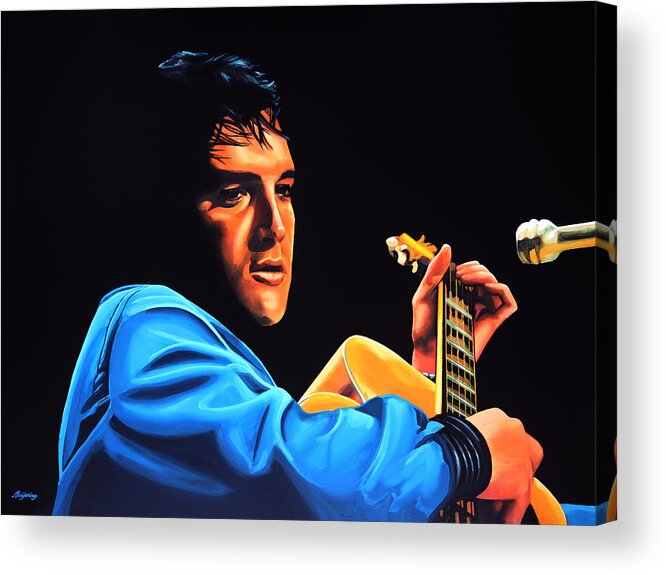 Elvis Acrylic Print featuring the painting Elvis Presley 2 Painting by Paul Meijering