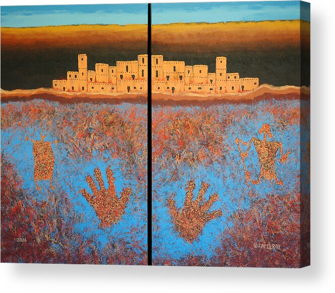 Pueblo Acrylic Print featuring the painting Emergence by Jerry McElroy