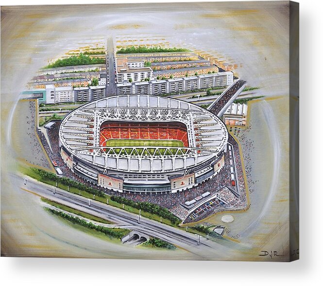 Afc Acrylic Print featuring the painting Emirates Stadium - Arsenal by D J Rogers