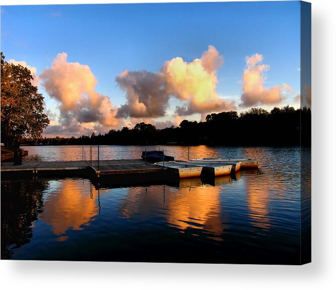 Lake Acrylic Print featuring the photograph End of a Summer Day by Roger Becker