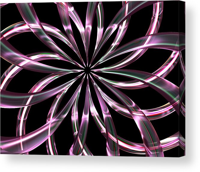 Glass Acrylic Print featuring the digital art Entwine Violot by Louis Ferreira