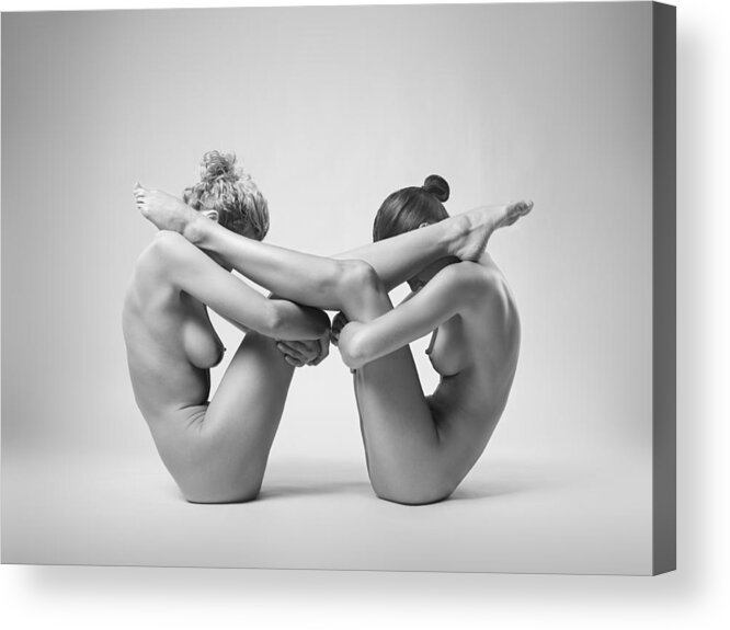 Fine Art Nude Acrylic Print featuring the photograph Equlibrium by Arkadiusz Branicki
