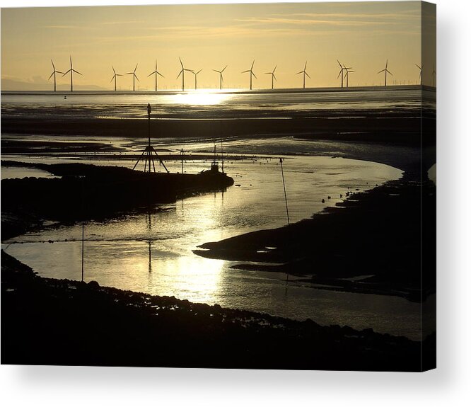 Wind Acrylic Print featuring the photograph Evening Low Tide 2 by Steve Kearns