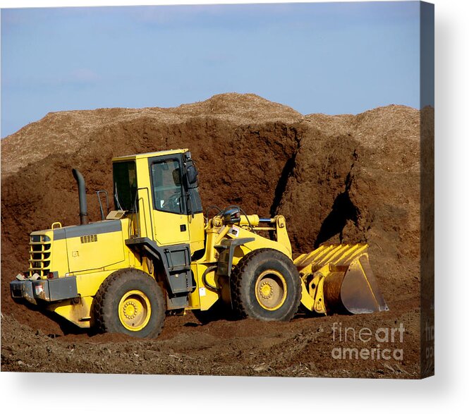 Excavator Acrylic Print featuring the photograph Excavation by Olivier Le Queinec