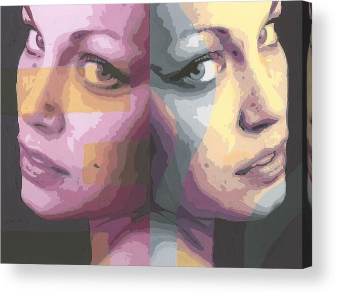 Faces Acrylic Print featuring the painting Faces by Rachel Bochnia