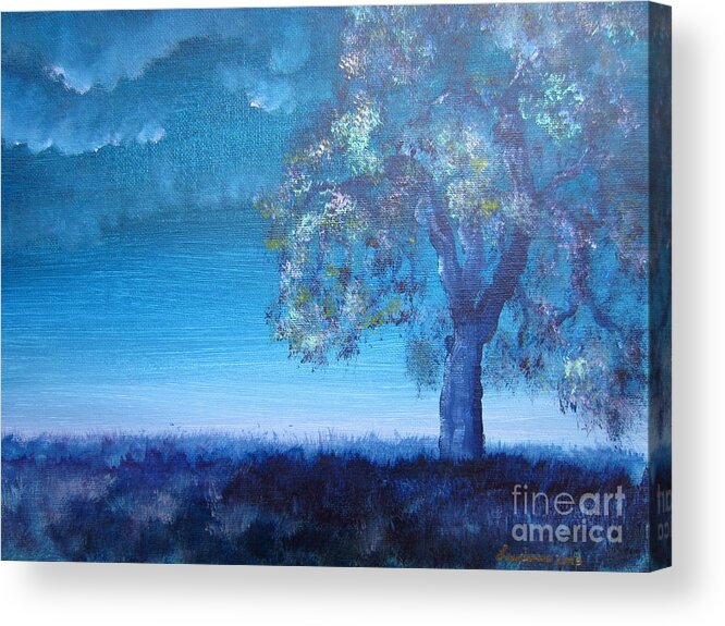 Oak Tree Acrylic Print featuring the painting Fading Light by Laurianna Taylor